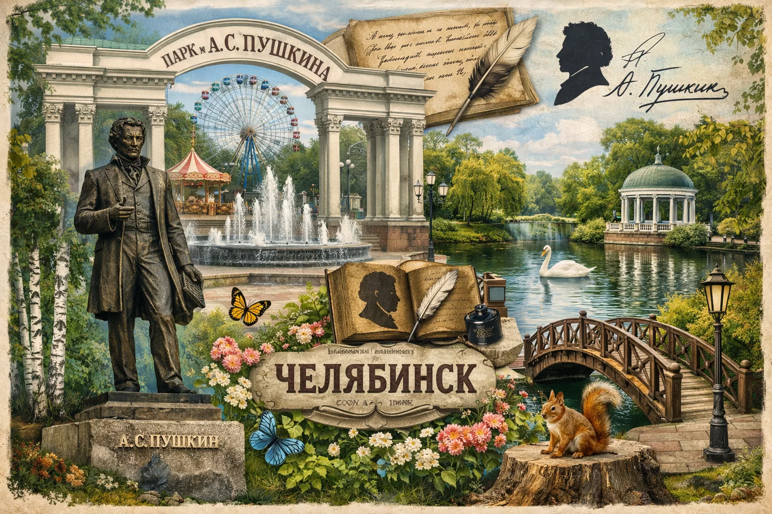 Парк Пушкина в городе Челябинске