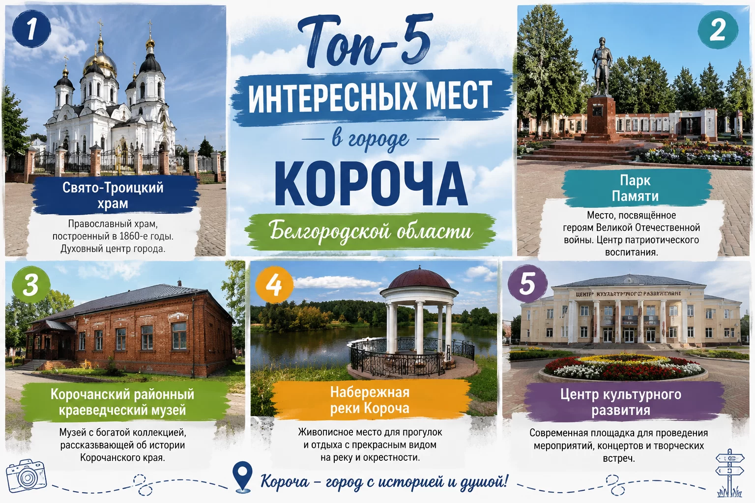 Топ-5 интересных мест в городе Короча Белгородской области