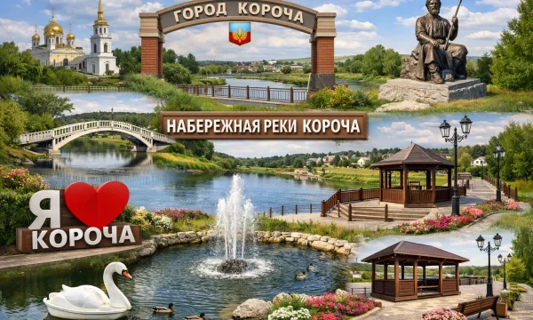 Набережная реки Короча в городе Короча
