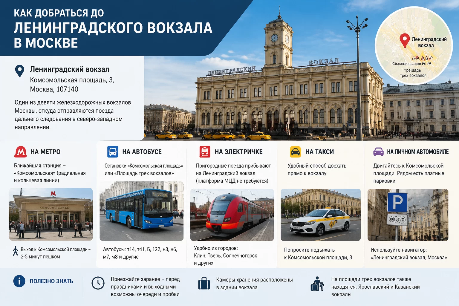 Как добраться до Ленинградского вокзала в Москве